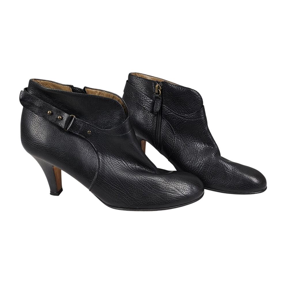 ANYI LU DESIGNER WOMEN'S LEATHER ANKLE BOOTS – BLACK – SIZE 39.5 – MADE IN ITALY
